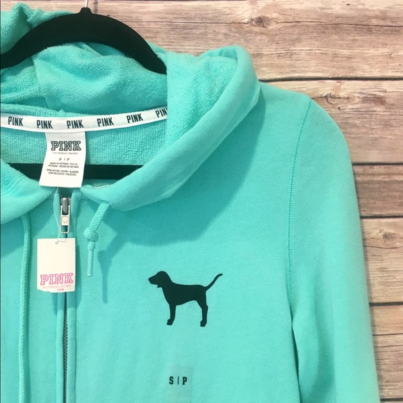 PINK Victoria's Secret Tops - 🆕 VS PINK Zip Hoodie in mint leopard